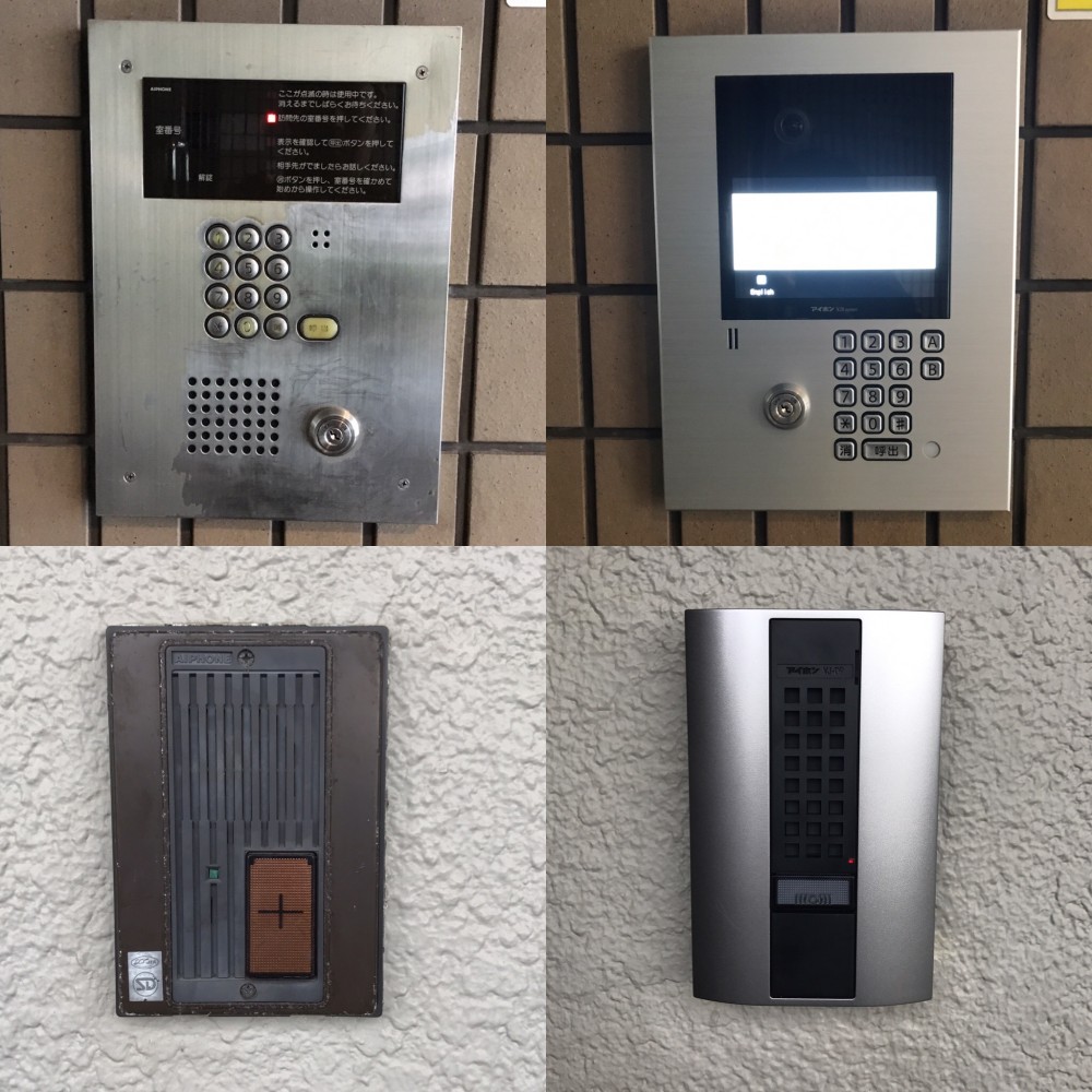集合玄関機更新前後とドアホン更新前後
